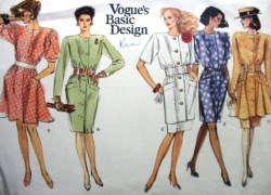 2084 7253  VOGUE STRAIGHT -FLARE DRESS LENGTHS,TUNIC, SKIRT, JACKET 3 PATTERNS 8-12 UNCUT